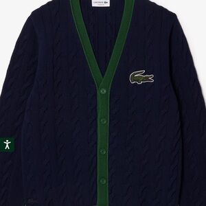 Lacoste Unisex Navy Blue Cardigan Sweater